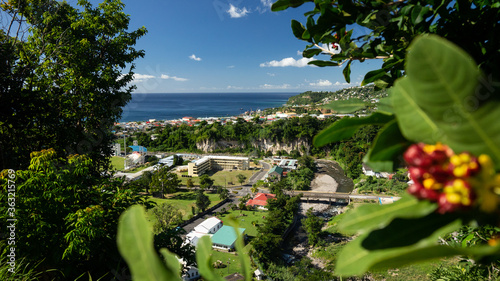 Tableau sur toile View over Roseau, Dominica, Caribbean