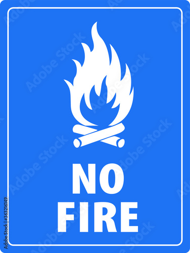 No fire highly flammable materials NO CAMPFIRE CAMPING warning vector sign notice