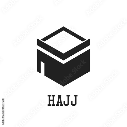 makkah kaaba hajj omra logo with text space for your slogan tag line, vector illustration