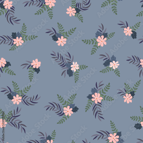 Amazing seamless floral pattern with bright colorful small flowers. Folk style millefleurs. Plant background for textile  wallpaper  pattern fills  covers  surface  print  wrap  scrapbooking decoupage