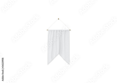 Принти на полотні White dovetail pennant flag mockup isolated on wall with copy space