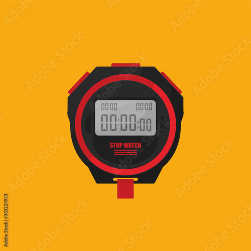 Stopwatch. Flat icon vector isolated on color background