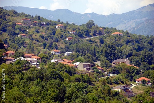 A panoramic view of Vourbiani village in Konitsa area of Epirus region in north-western Greece.