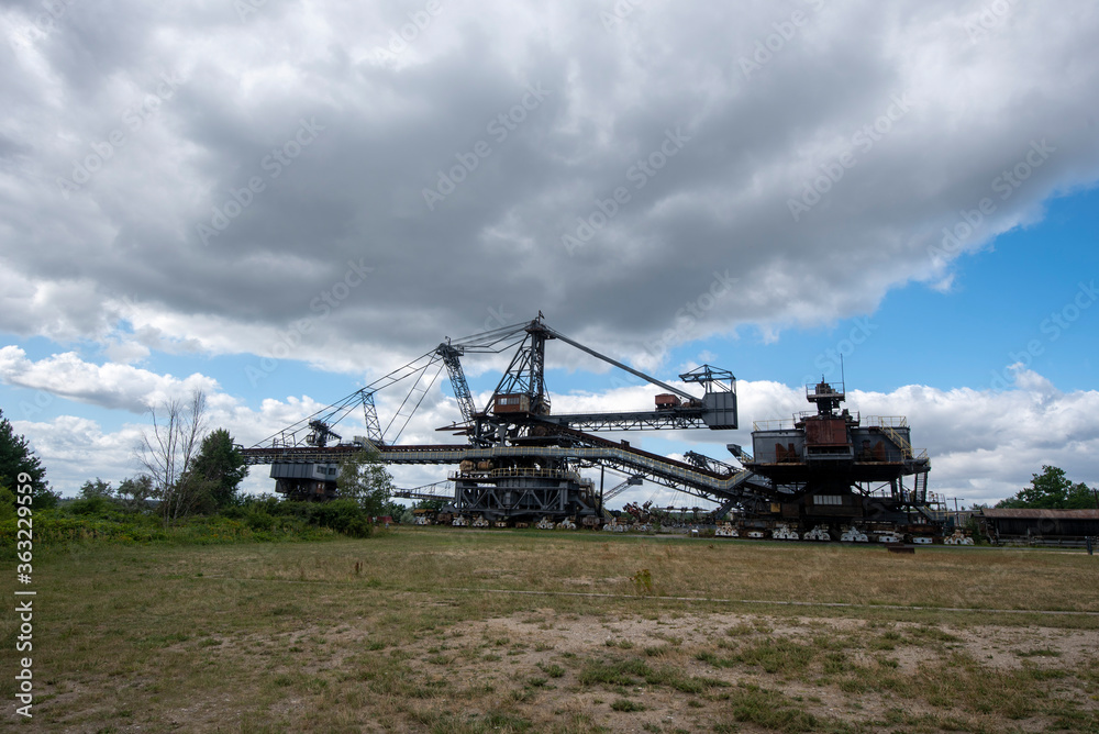 Deutschland, Sachsen-Anhalt, Gräfenhainichen, alte Braunkohlebagger, Tagebautechnik, Ferropolis, Stadt aus Eisen.