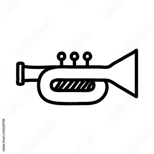 trumpet musical instrument line style icon