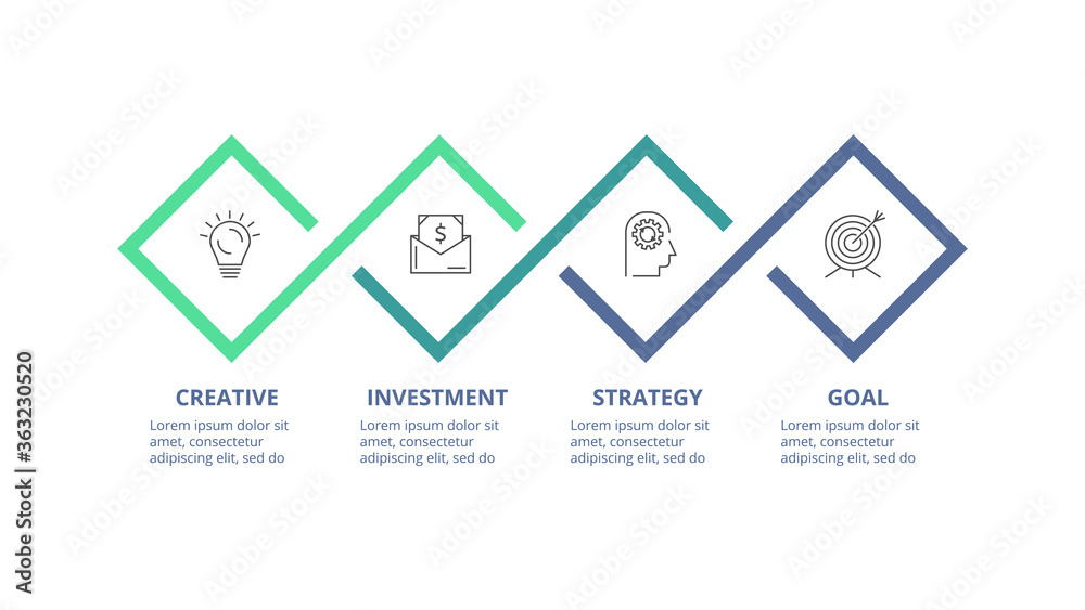Abstract infographic design template. Vector illustration Abstract diagrams with 4 steps, options, parts or processes.