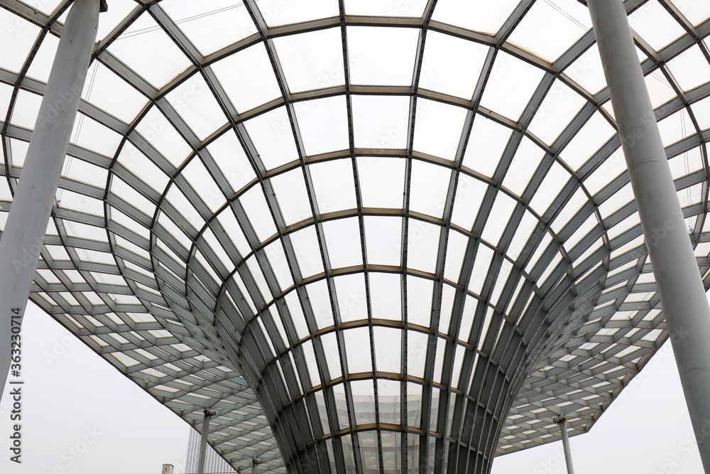 Obraz premium Deformed Metal Frame Structures in Parks, Shanghai, China