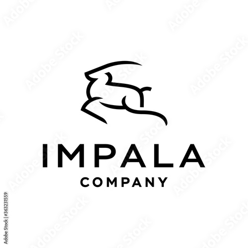 impala logo icon vector illustration in trendy line art style