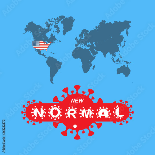 Vector illustration of a new normal American map can be used for poster banner background wallpaper decoration.