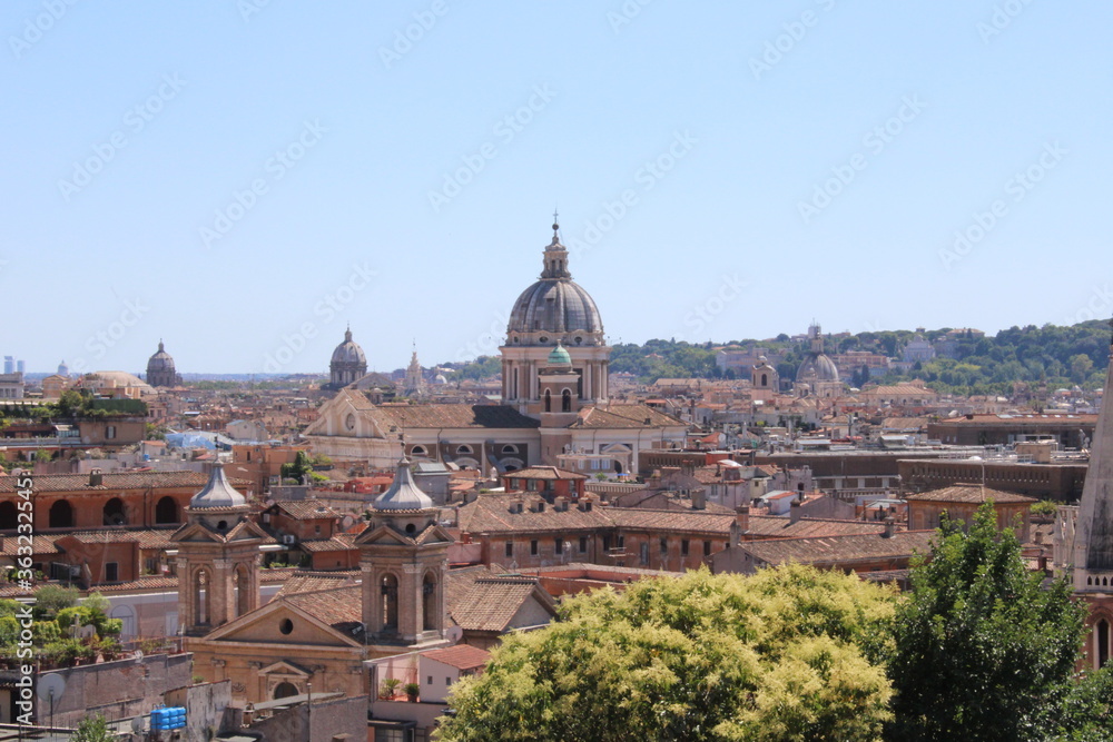 Rooftop view of Rome city Center italy Rome is historical city tourist attraction with many beautiful landmarks