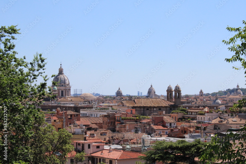 Rooftop view of Rome city Center italy Rome is historical city tourist attraction with many beautiful landmarks Rooftop view of Rome city Center italy Rome is historical city tourist attraction with many beautiful landmarks