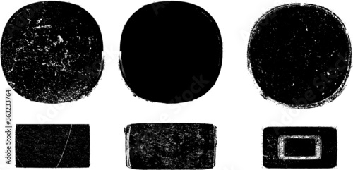 Grunge post Stamps Collection, Circles. Banners, Insignias , Logos, Icons, Labels and Badges Set . vector distress textures.blank shapes.