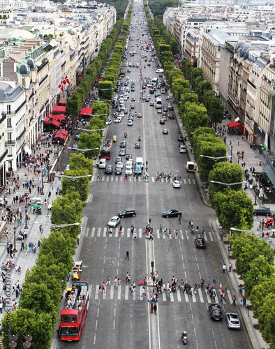 The Avenue des Champs-Élysées as seen from the Arc de Triomphe