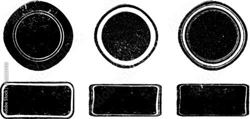 Grunge post Stamps Collection, Circles. Banners, Insignias , Logos, Icons, Labels and Badges Set . vector distress textures.blank shapes.