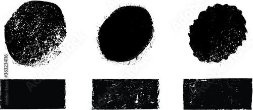 Grunge post Stamps Collection, Circles. Banners, Insignias , Logos, Icons, Labels and Badges Set . vector distress textures.blank shapes.