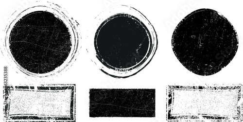 Grunge post Stamps Collection, Circles. Banners, Insignias , Logos, Icons, Labels and Badges Set . vector distress textures.blank shapes.