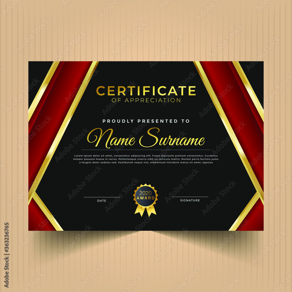 Naklejka premium Abstract certificate of award template design