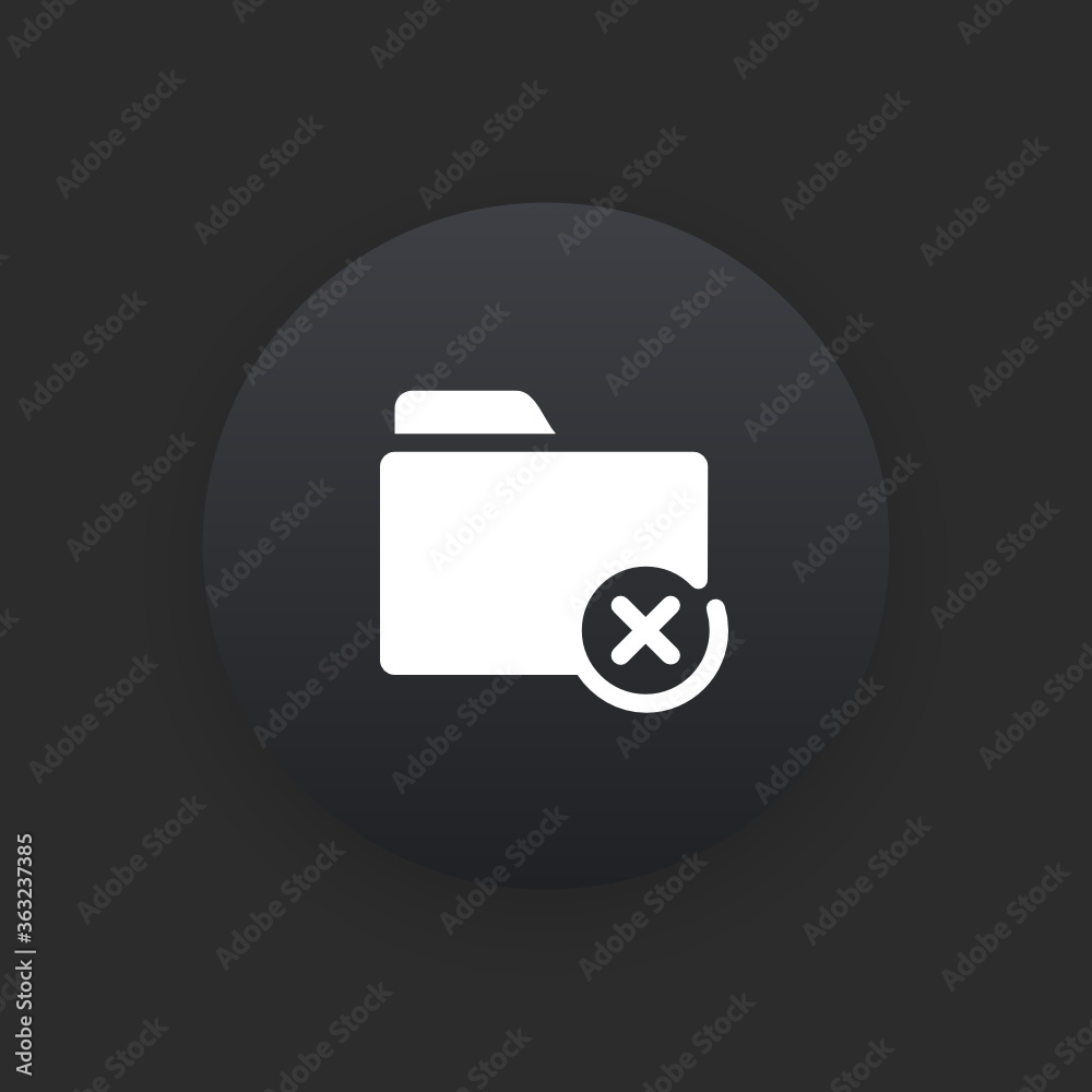 Delete Folder - Matte Black Web Button Delete Folder - Matte Black Web Button