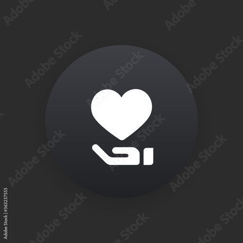 Heart -  Matte Black Web Button