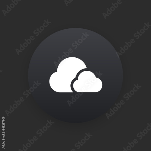 Clouds -  Matte Black Web Button