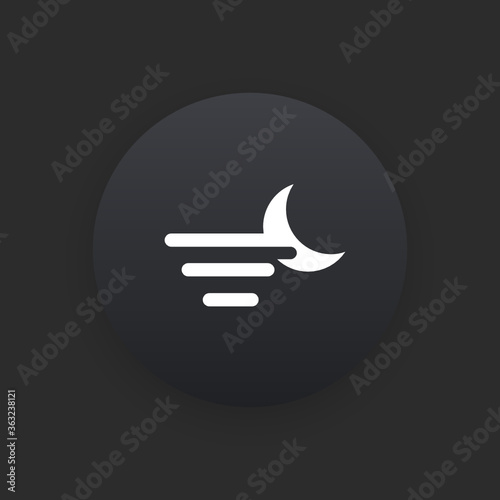 Wind -  Matte Black Web Button