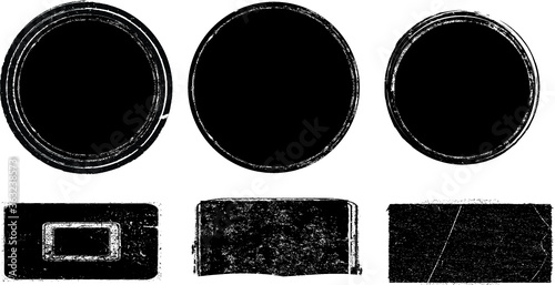 Grunge post Stamps Collection, Circles. Banners, Insignias , Logos, Icons, Labels and Badges Set . vector distress textures.blank shapes.
