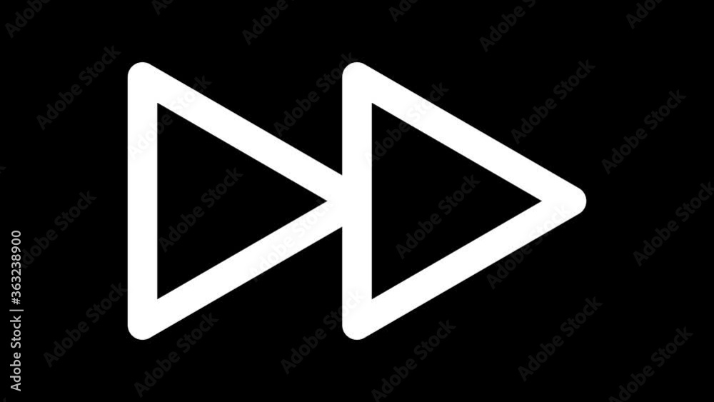 Forward icon on glitch old screen display animation. Retro, colorful video footage, 4K Forward icon on glitch old screen display animation. Retro, colorful video footage, 4K