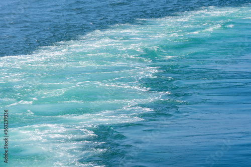 Turbulence from boat in ocean