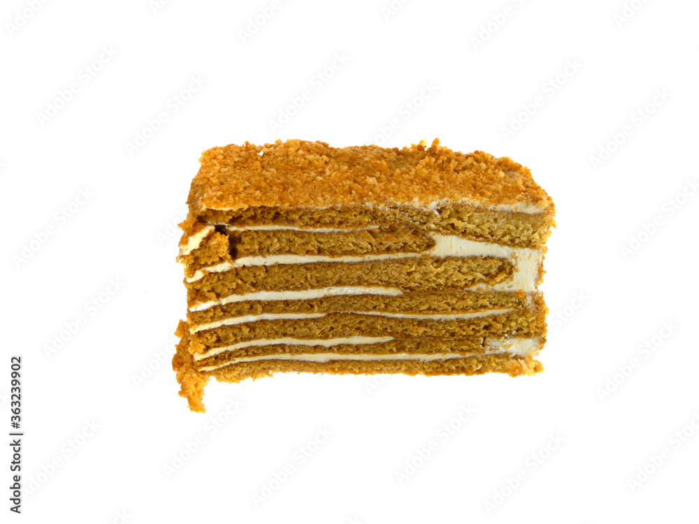 Fototapeta premium custard cake isolated on white background
