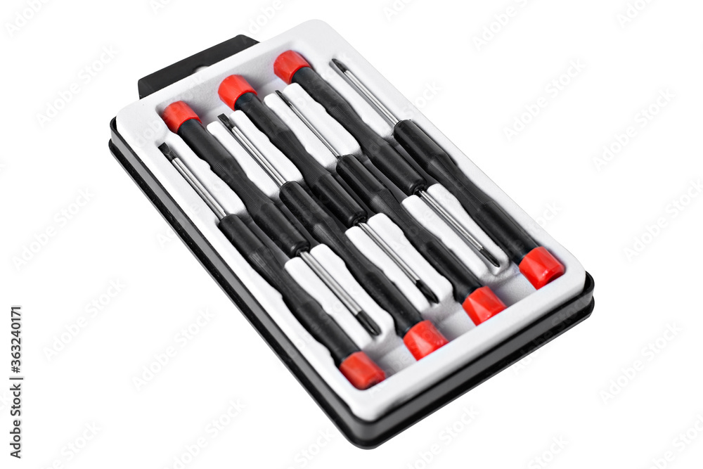 Set screwdriver. Isolated on a withe background. Set screwdriver. Isolated on a withe background.