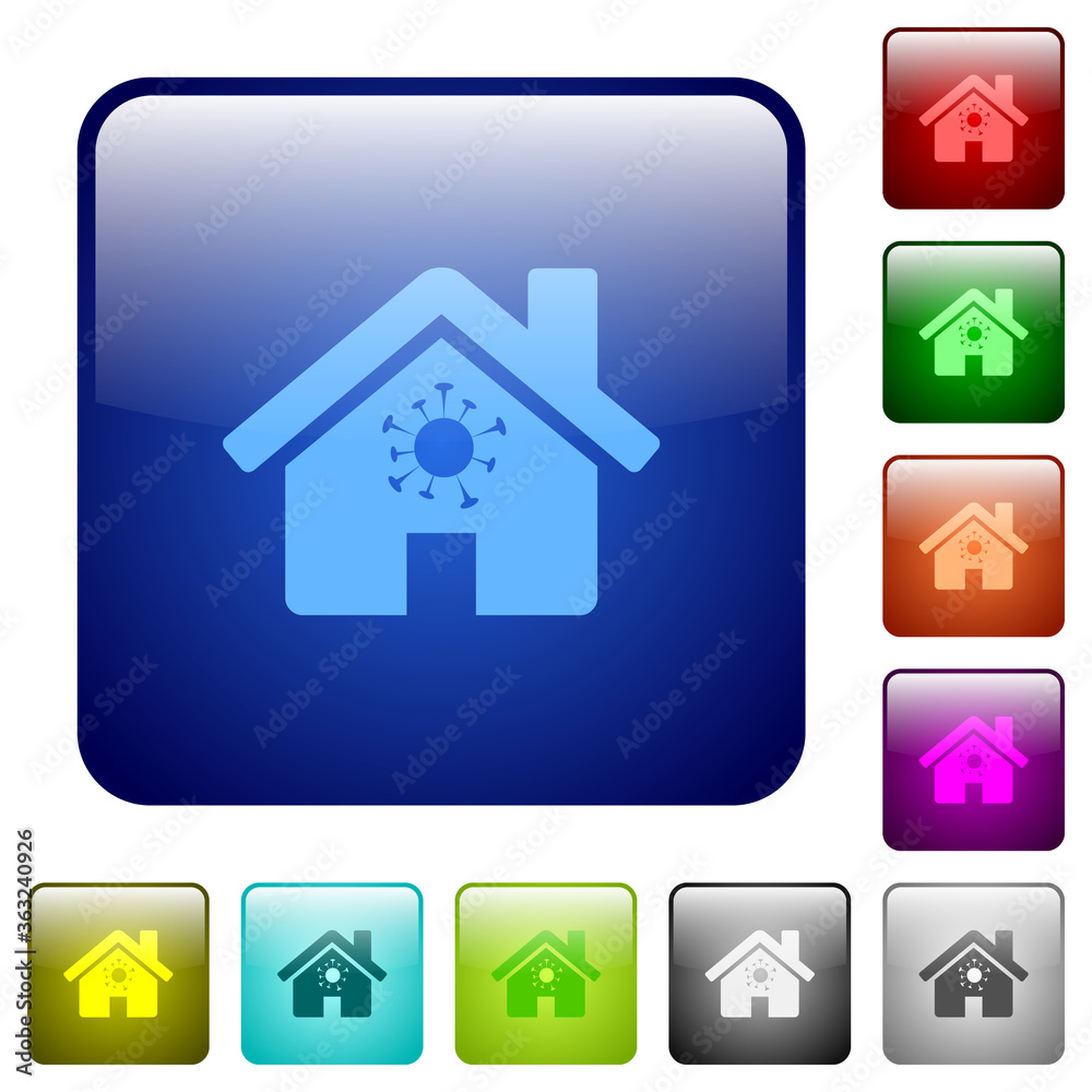 Home quarantine color square buttons Home quarantine color square buttons