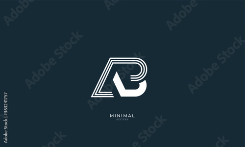 Alphabet letter icon logo AB