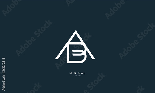 Alphabet letter icon logo AB