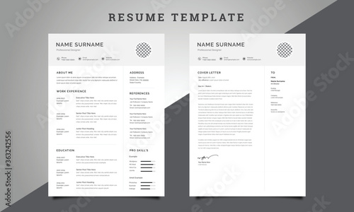 Modern Resume / CV Template with Cover Letter Design