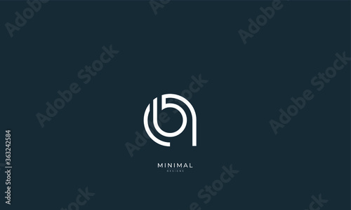 Alphabet letter icon logo AB