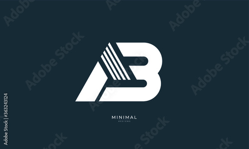 Alphabet letter icon logo AB