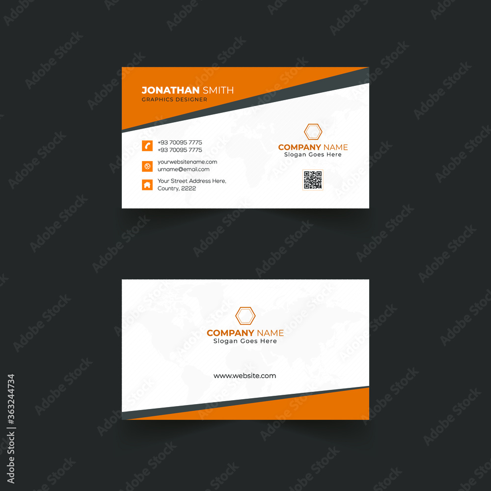 Abstract business card template design with elements Abstract business card template design with elements
