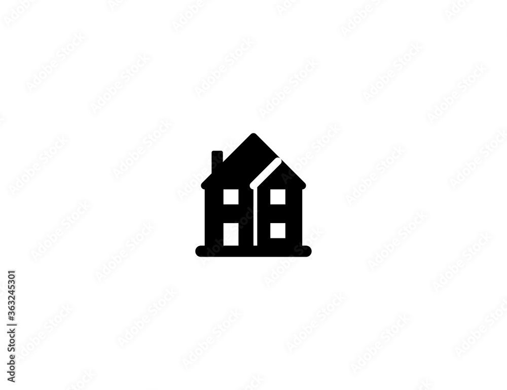House vector flat icon. Isolated private apartment, residential house illustration House vector flat icon. Isolated private apartment, residential house illustration
