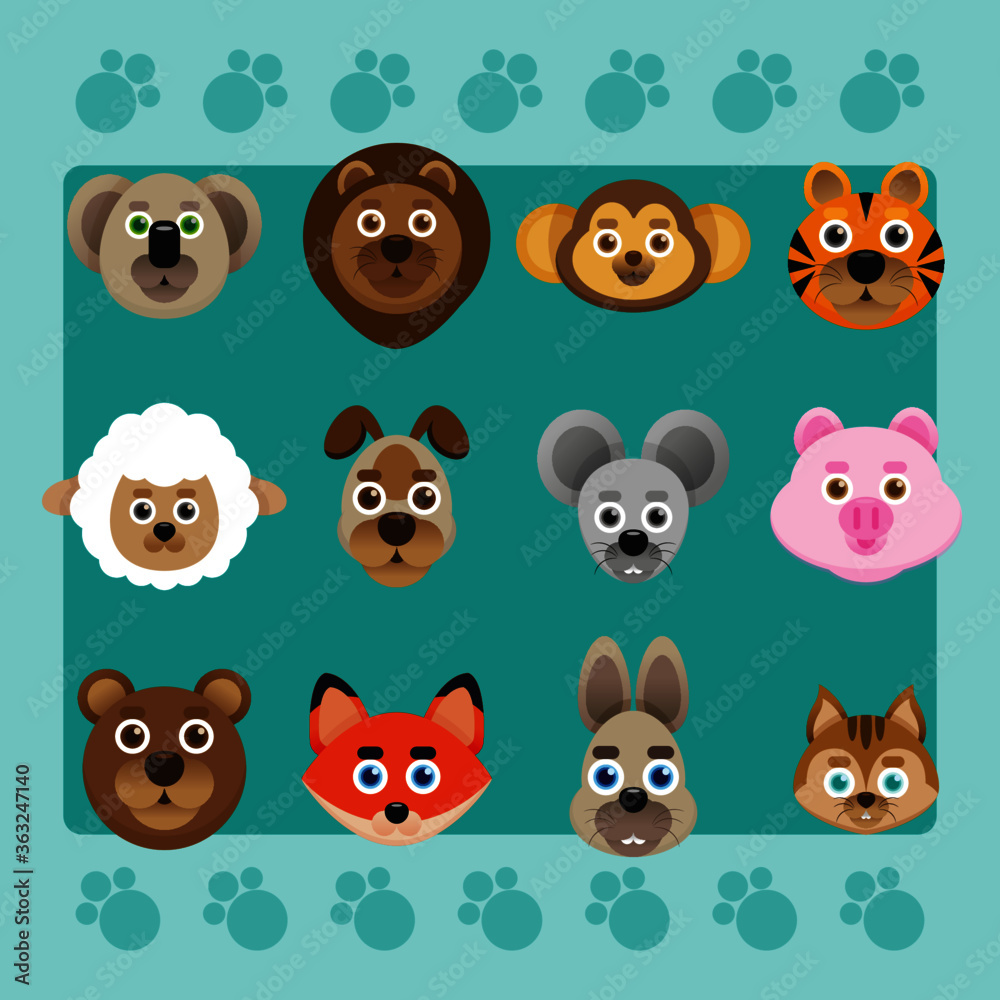 Fototapeta premium Animal Cute Vector 