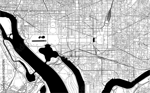 map of the city of Washington, D.C., USA