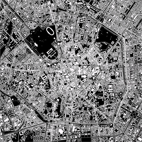 map of the city of Milan, Italy