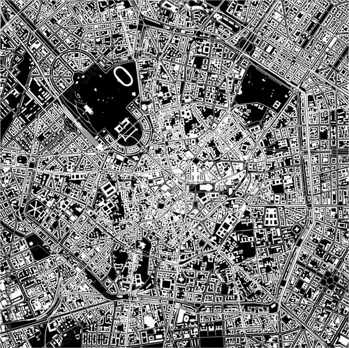 map of the city of Milan, Italy photo