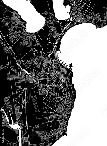 map of the city of Odessa, Odessa Oblast, Ukraine