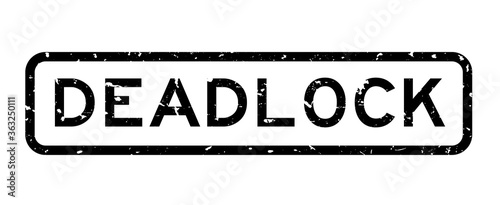 Grunge black deadlock word square rubber seal stamp on white background
