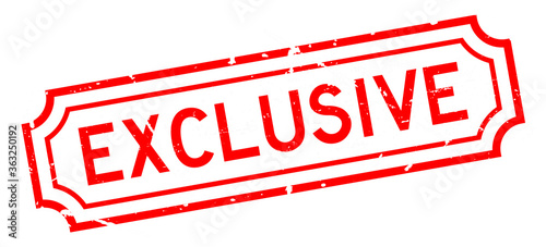 Grunge red exclusive word rubber business seal stamp on white background