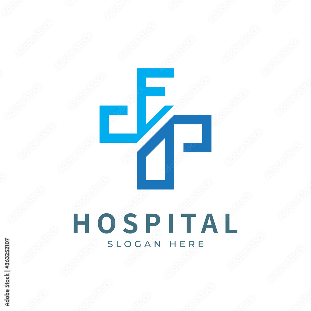 Health logo with initial letter ED, D E, E D logo designs concept. Medical health-care logo designs template.