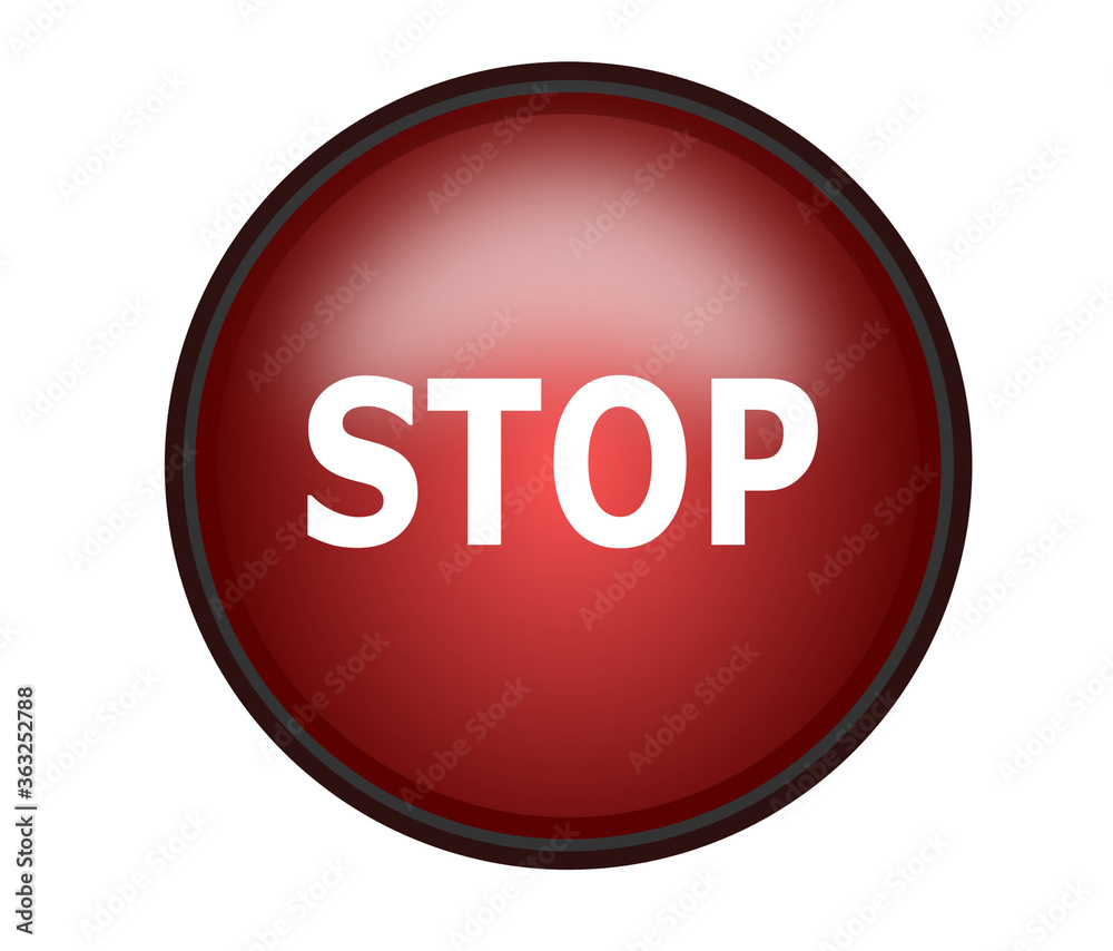 red button labeled stop illustration red button labeled stop illustration