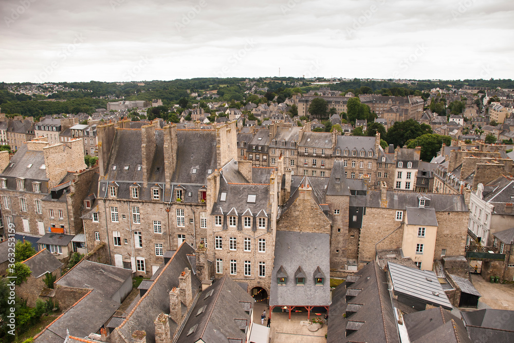 Panoramic view of the old town of Dinan