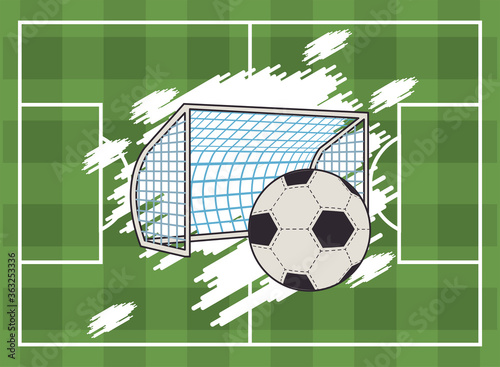 football soccer sport poster with balloon