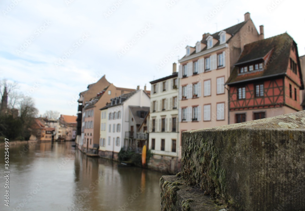 Strasbourg city center, caressing the banks of the river Rhine